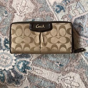 Coach | Long Zip Around Wallet In Signature Canvas | Like New